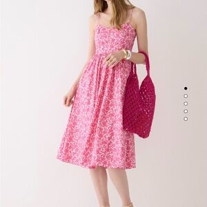 JCrew NWT A-line cotton poplin midi dress in rosebud floral
